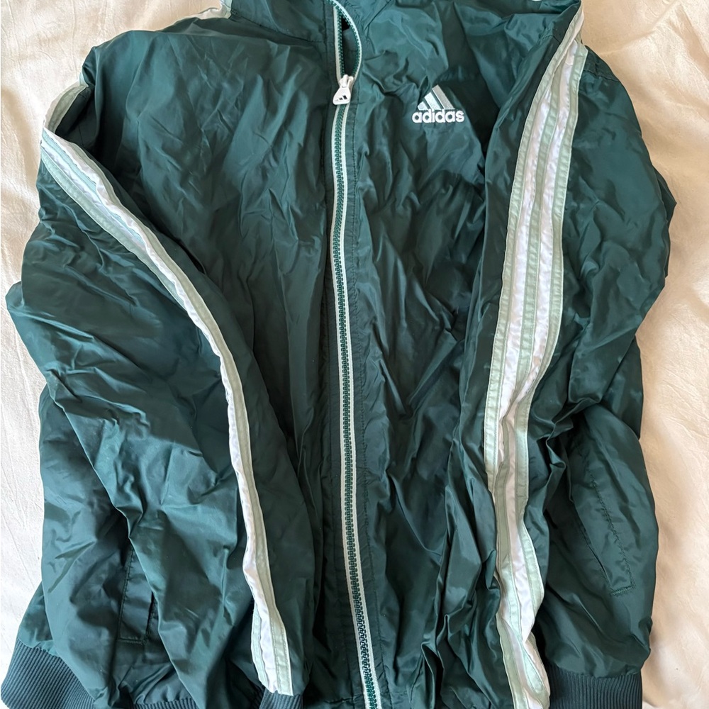 Adidas Green Windbreaker Jacket